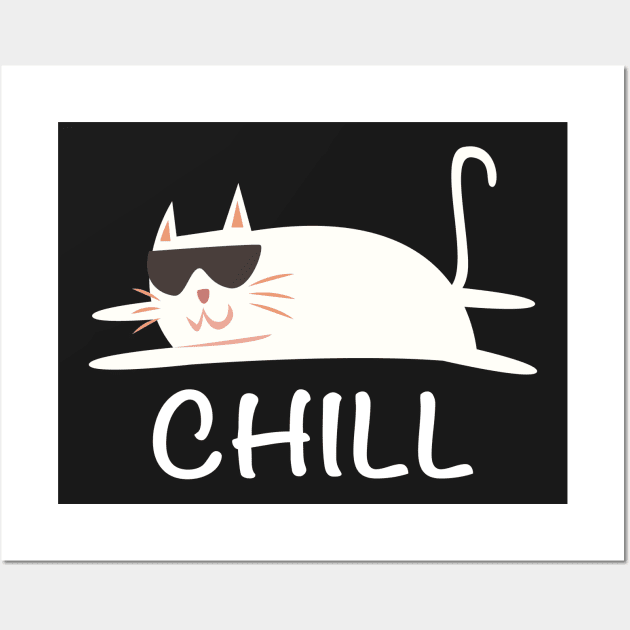 Chill Cat Funny Wall Art by mstory